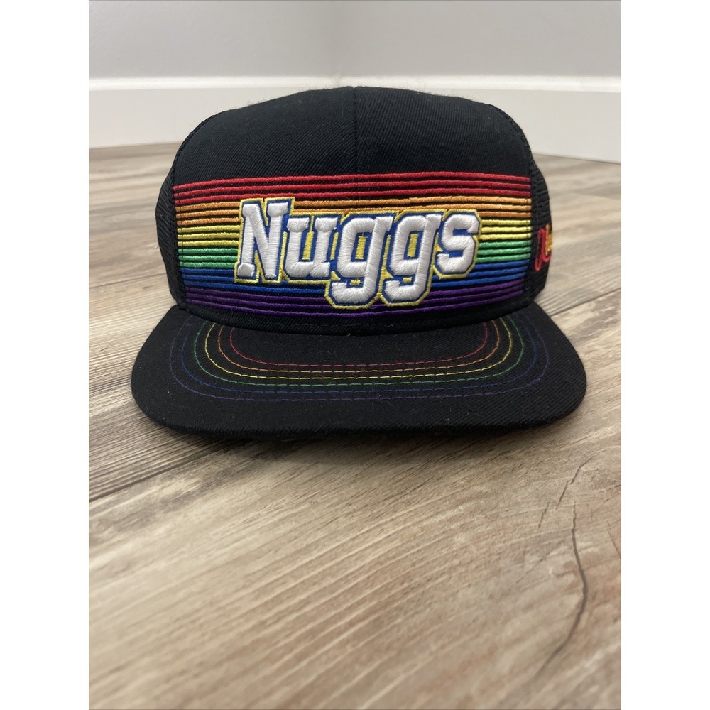 Denver Nuggets Aksels Rainbow Pride Nuggs Trucker Hat Embroidered NBA Basketball - Picture 2 of 9